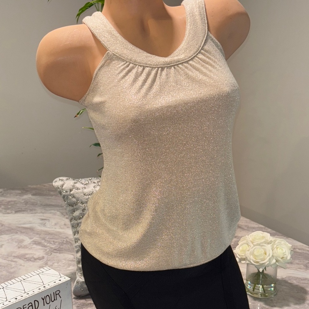 Old Navy Cream Ruched Sleeveless Tank